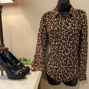Silk Leopard Print Blouse WHBM